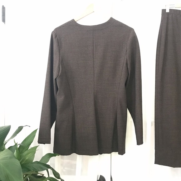 LILITH PARIS Check 2 Piece Gathered / Rusched Suit Set Sz L - Picture 3 of 16